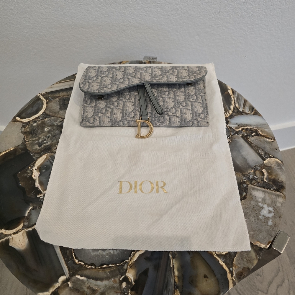 Dior Gray Saddle Crossbody Bag - Picture 3 of 13
